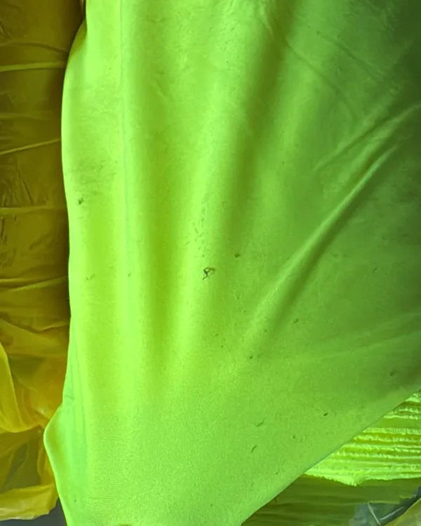 Hi-vis fluorescent lime green polyester knit fabric — Carontex